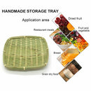 Bamboo braided rectangular fruit tray handmade storage tray hand-woven brea G5D2