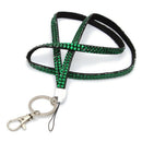 Green Strap Lanyard Bling Rhinestone Crystal Custom for ID Badge Key Ring H
