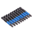 10pc Anti Slip Electric Screwdriver Bits 1/4 Hex Shank Ph2 50mm Single Side