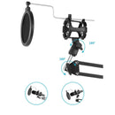 Adjustable Recording Microphone Suspension Boom Scissor Arm Stand+Mic Wind