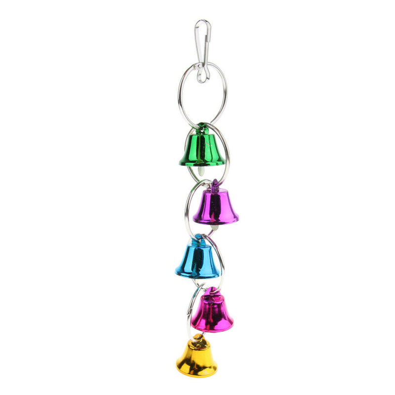 Bird Swing Toys with Colorful Wood Bells - Hanging Swing Toys for Budgie