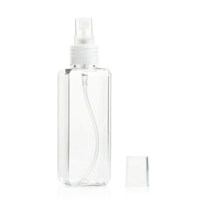 5pcs 100ml Transparent Square Travel Portable Plastic Empty Spray Bottles A