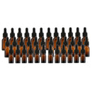 Packs of 36 Amber Glass Bottles with Eye Dropper for Essential Oil 5ml+10ml+15ml