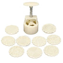 100g 10Pcs Mooncake DIY Mold Baking Tool Pastry Round Flower Stamp Mould Ho