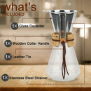 Pour over Coffee Maker, 20 Oz Borosilicate Glass Carafe and Reusable Stainl