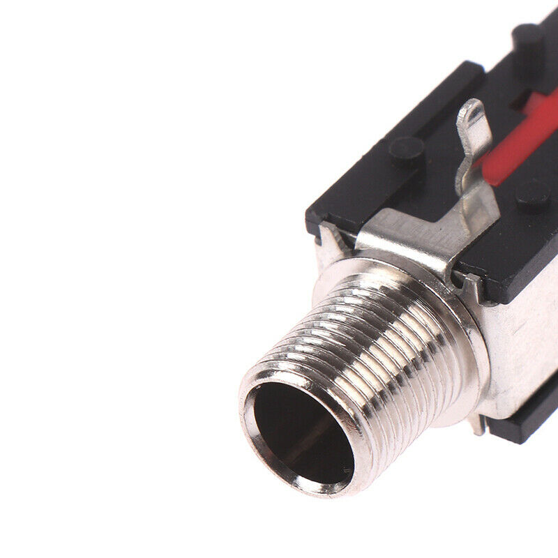 2Pcs 6.35 mm PJ-602B Headphone Socket 3 Contact Right Angle Audio Connec roJ JR