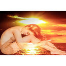 Art Mosaic DIY Girl with Sunrise Craft 5D Full Round Drill Diamond Painting