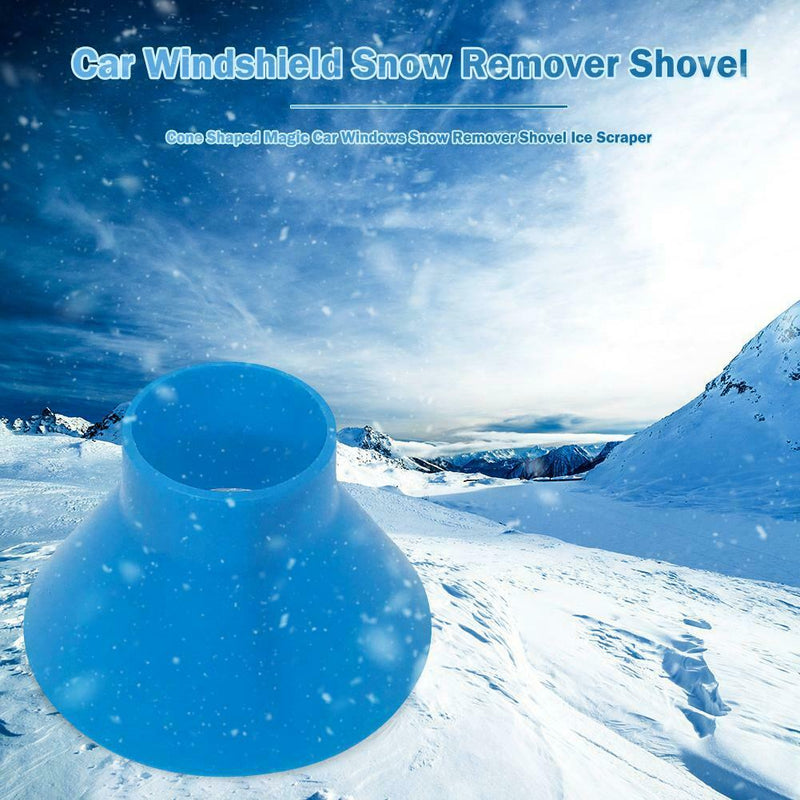 Cone Shaped Magic Car Windows Snow Remover Shovel Ice Scraper (7.5cm Blue)