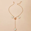 Butterfly Necklace Daisy Flower Sweet Long Choker Women Pendant Jewelry