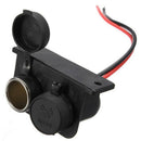 12V Waterproof Power Motorcycle Boat Car Auto Cigarette Lighter Dual Socket Plug