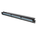 24 Port UTP Keystone Jack Blank Patch Panel Plate Cat6 Ethernet RJ-45 19" in