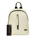 Women PU Leather Pattern Backpack Luxury School Bag Travel Backpack(Beige)