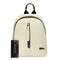 Women PU Leather Pattern Backpack Luxury School Bag Travel Backpack(Beige)