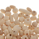 100g Unpainted Wooden Plain Loose Beads Jewelry Making Findings Beading Crafts