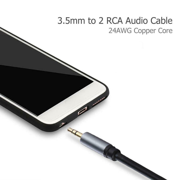 1.8m 3.5mm Jack Male to 2 RCA Aux Stereo Cable for Home Theater Amplifier #gib