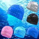 Unisex Thicken Faux Leather Elastic Waterproof Swimming Cap Hair Protector Delux