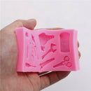 Scissor Button Sewing Designer Silicone Mould Wedding Cake Border Fondant Decor