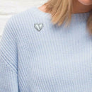 White Love Heart Brooch Cross Pins Alloy Badge Backpack Jacket Decor Gift