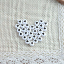 50Pcscrylic Heart Love Coin Round Flat Spacer Beads 7mm Black  White New