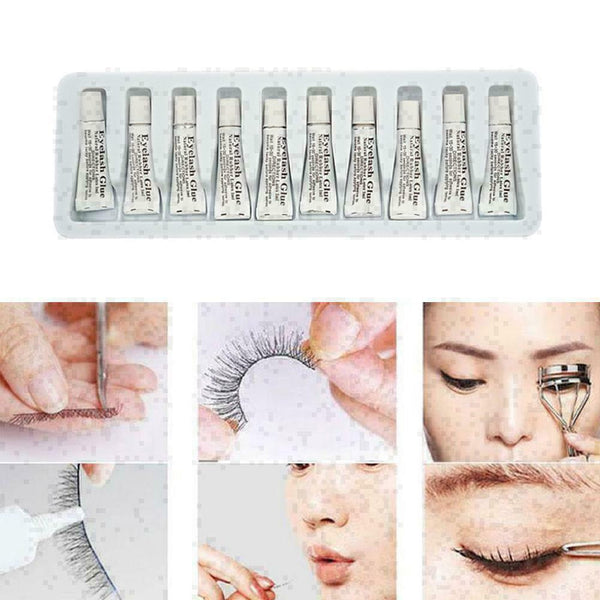10Pcs False Eyelash Glue Does Not Hurt The Skin Waterproof White Eye Lash G G0W8