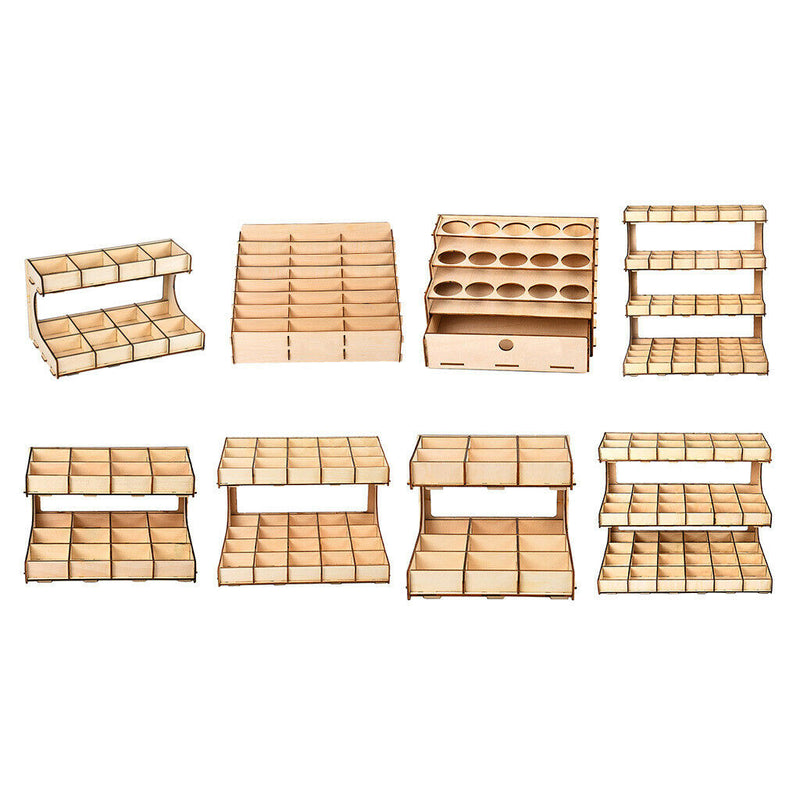 DIY Wooden Paint Rack Ink Storage Organizer 2-layer 12-grid