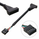 USB 3.0 20Pin Male to Motherboard USB 2.0 9Pin Female Converter Cable Adapter^
