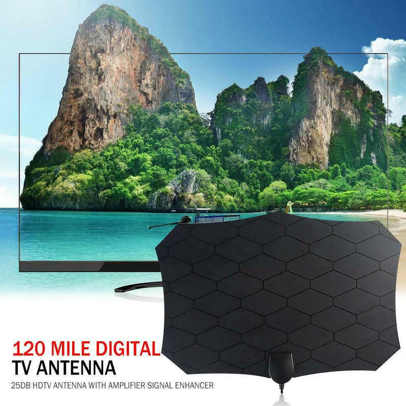 HJ0002 HDTV Digital TV Antenna 120 Miles DVB-T2 Indoor Aerial Signal Amplifier
