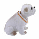 White Light Gray Shaking Head Nodding Bulldog Dog Decoration for Car