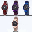 Ladies Watch Starry Sky Diamond Dial Women Bracelet Watches Magnetic Stainl