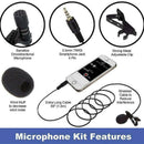 Clip-on Lapel Mini Lavalier Mic Microphone 3.5mm For Mobile Phone PC Recording ^