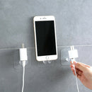 Clear Plastic Power Plug Socket Hook Holder Bag Hang Home Wall Decals Organizer