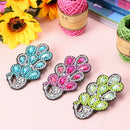 3pcs DIY Full Drill Diamond Painting Hair Clip Barrettes Peafowl Hairpins