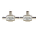 2pcs 2-Way PAL TV Aerial Coaxial Antenna Signal Splitter 1 Female To 2 Male