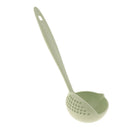 2 In 1 Wheat Straw Soup Spoon With Filter Long Handle Colander Skimmer Green