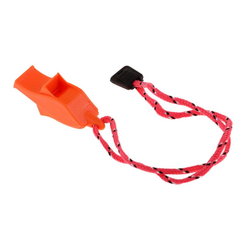 25 packs Orange Whistle & Lanyard Emergency Survival Outdoor Camping w/ Lanyard