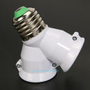 2 in 1 E27 Lamp Socket Splitter Adapter Light Double Y Bulb Base Stand Holder