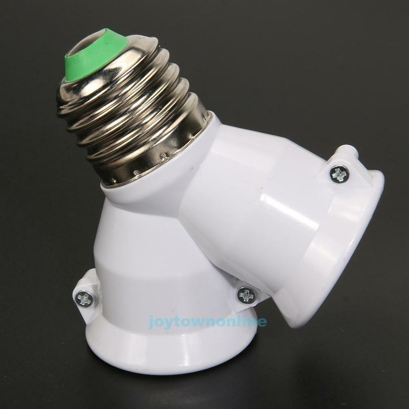 2 in 1 E27 Lamp Socket Splitter Adapter Light Double Y Bulb Base Stand Holder