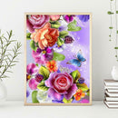 5D DIY Full Drill Diamond Painting Gorgeous Flowers Butterfly Cross Stitch