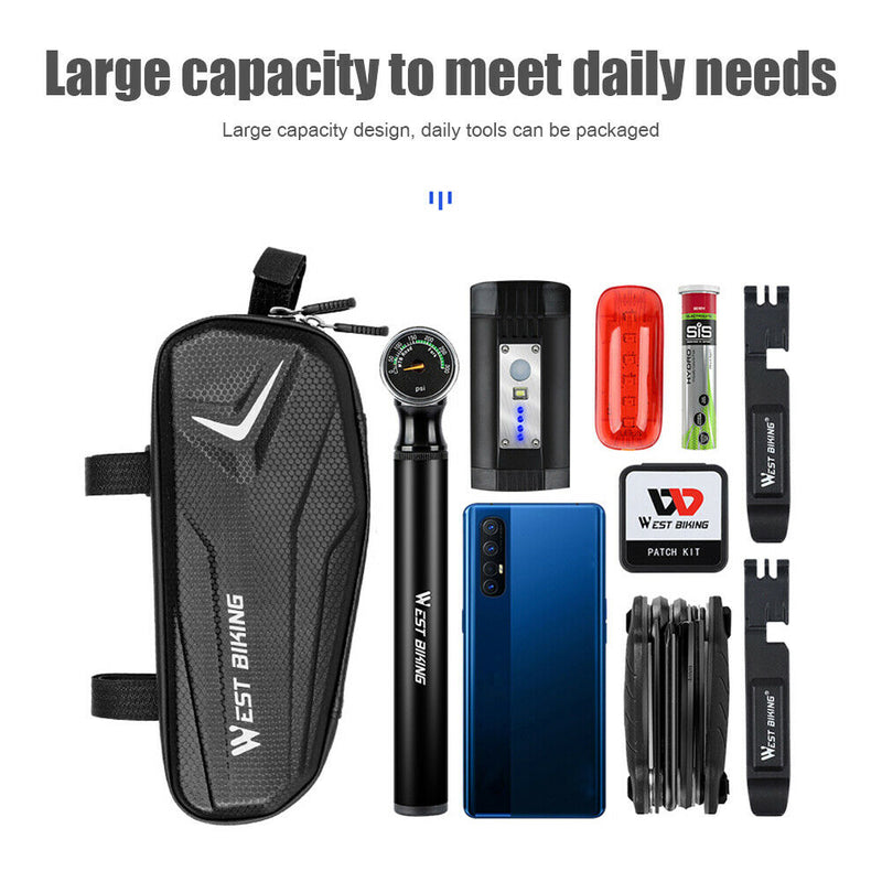 Bicycle Hard Shell Bag Front Tube Frame Holder MTB Mountain Road Bike Pouch