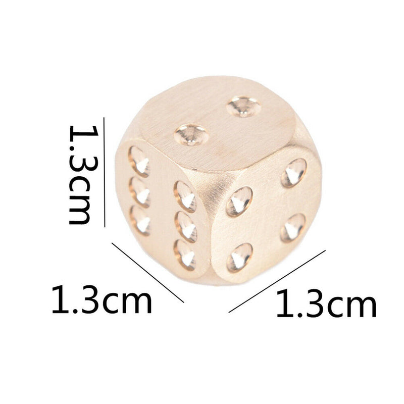 1Pc 13mm Pure Copper Solid Dice Manual Grinding Bar Creative Dice Toys Game SP