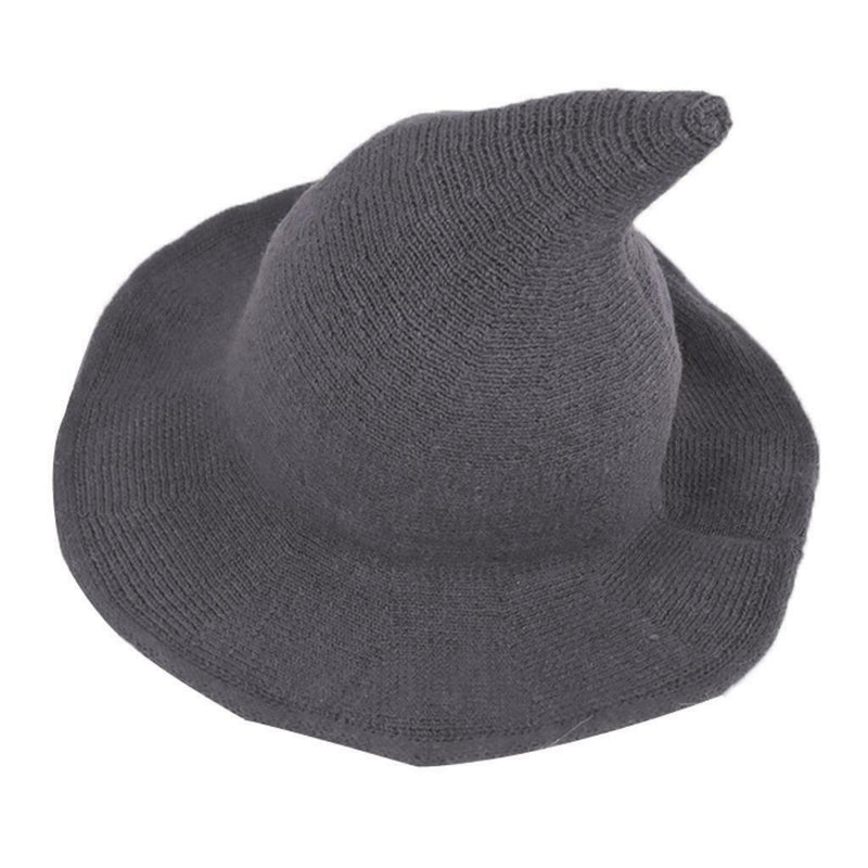 Halloween Witch Hat Modern Knitting Cap Party Outfit Accessories Dark grey