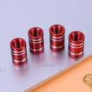4pcs Red Wheel Tyre Tire Valve Stems Air Dust Cover Screw Caps Car Truck Bike