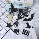 14pcs Halloween Cake Toppers Ghost Cat Bats Spider Witch Cupcake Flags Toppe Hn
