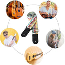 Adjustable Guitar Ukulele Strap Rainbow Webbing Belt with PU Leather Ends A