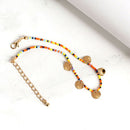 Boho Multi-color Beads Circular Pendant Foot Chain Anklet Women Jewelry GiftsJR