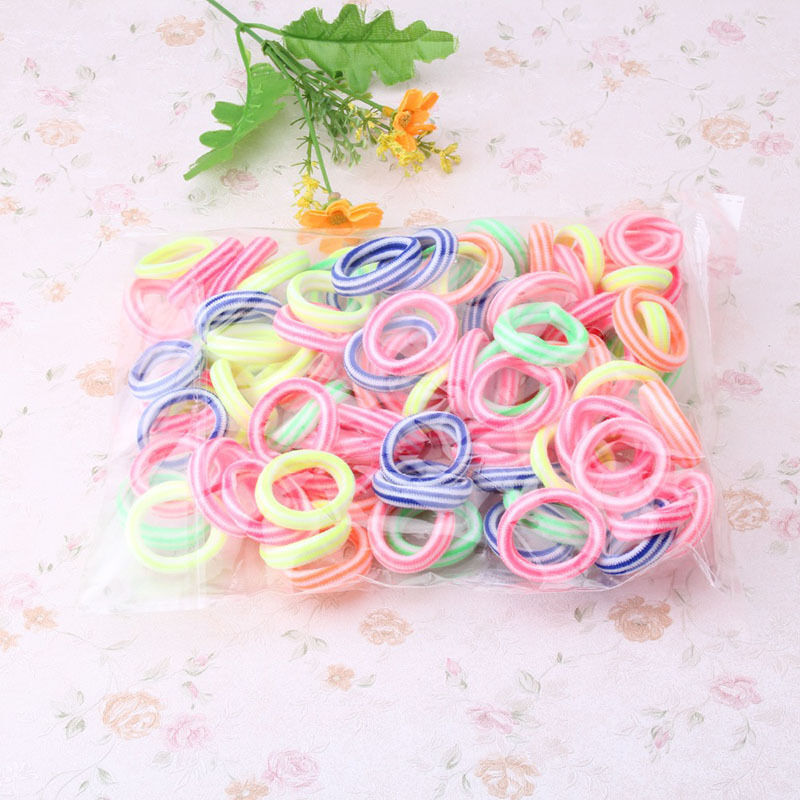 160Pcs Colorful Child Kids Hair Holders Cute Rubber Hair Band Pro Elastics Ropes