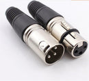 3 Pin Female&Male Plug XLR Audio Microphone Connector MIC Adapter 2X %x