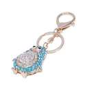 Penguin Rhinestone Crystal Keyring Charm Pendant Blue
