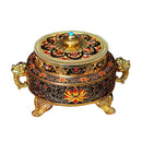 Tibetan Buddhist Style Incense Burner Holder  Lotus Flower Pattern Red