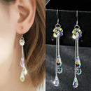 Fashion Transparent Crystal Geometric Earrings Women Stud Long Drop Hook Dangle
